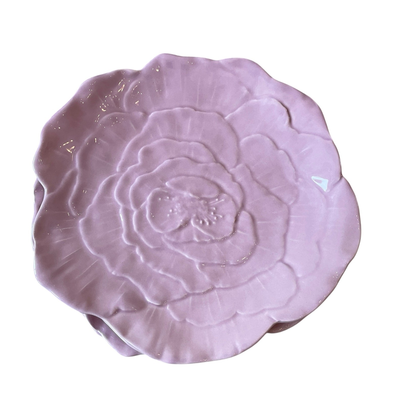 VIETRI Fiori Di Campo Lilac Rose Salad Plates 8.5in Set of 4 New