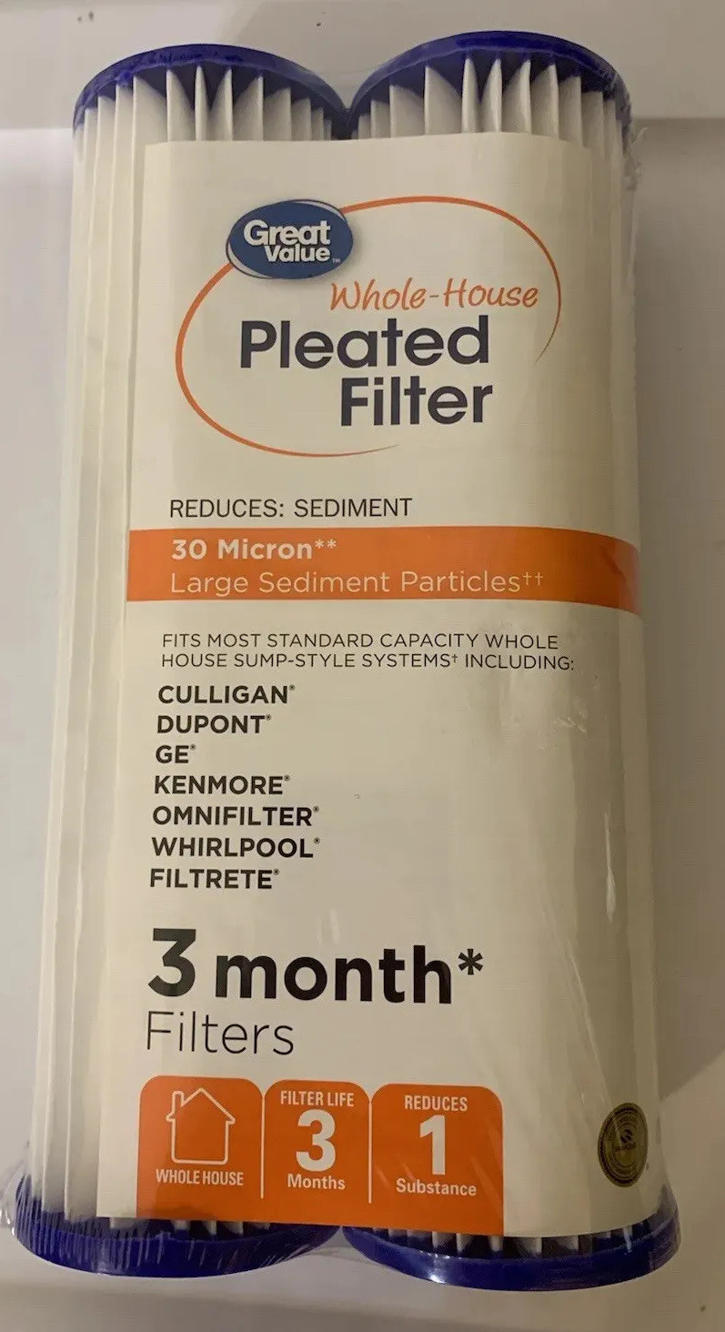 New Pleated Whole House Filter Round Sump Style 30 Microns Lasts 3 Months Sealed