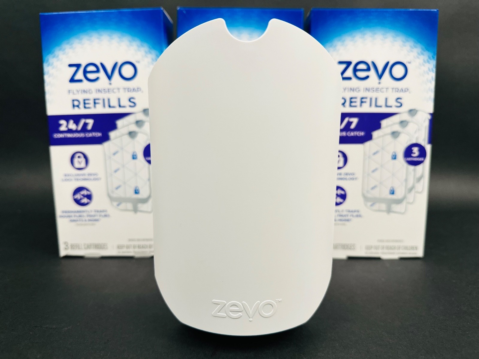 Zevo Flying Insect Trap Starter Kit – 1 Plug-In Device + 9 Refill Cartridges