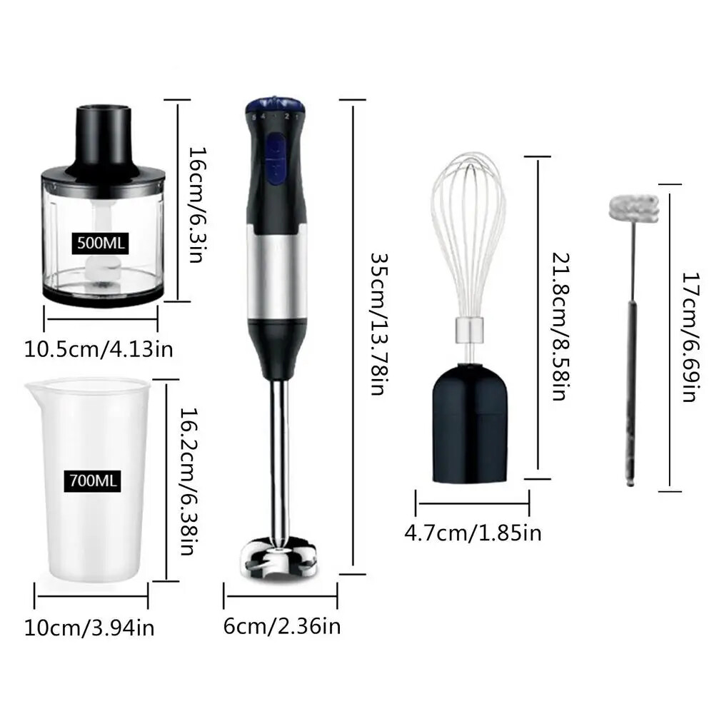 1000W 5 Speed 5 In 1 Immersion Electric Hand Blender Stick Chopper Mixer Juicer