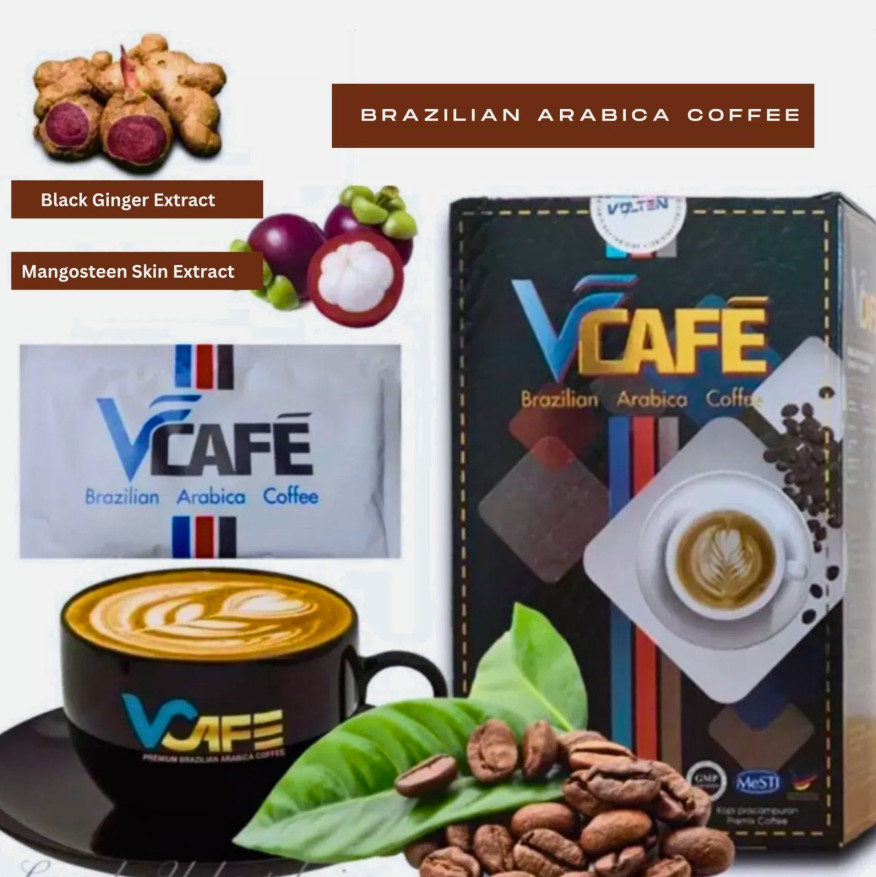4 Box Brazilian Arabica Coffee Black Ginger Extract VOLTEN VCAFE Free Shipping