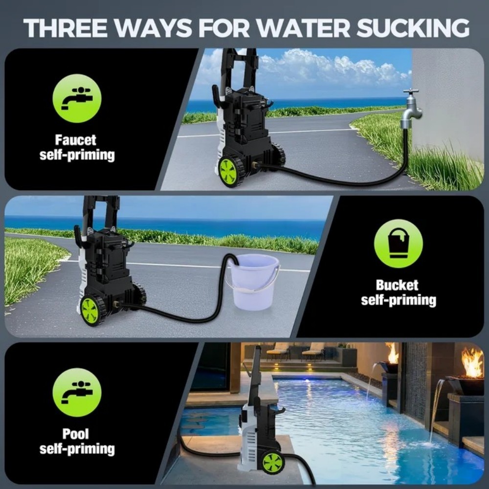 Electric Pressure Washer 4 Quick Nozzles High Pressure Cleaning Machine Portable
