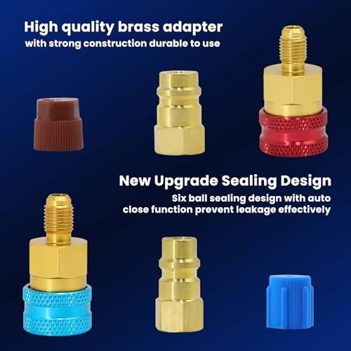 R1234YF Adapter, R1234yf to R134a Quick Coupler, High Low Side Conversion Kit