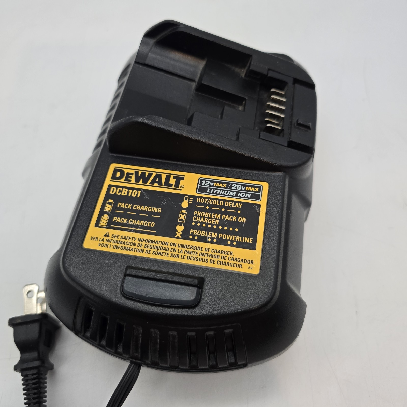 DeWalt DCB101 Battery Charger 12V–20V Lithium-Ion – CHARGER ONLY NO BATTERY