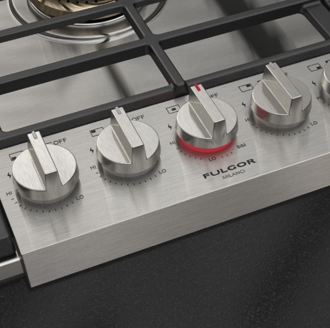 Fulgor Milano F6PGK305S2 30″ Sofia Pro Gas Cooktop 5 Brass Burner Italy Free S&H