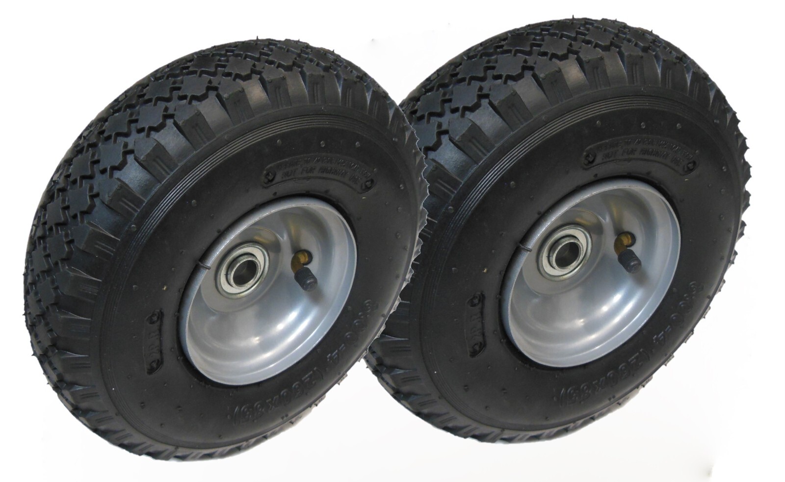 Set of 2 10″ Tire Steel Rim 3.00-4 Tire Wheel 5/8″ Bearing