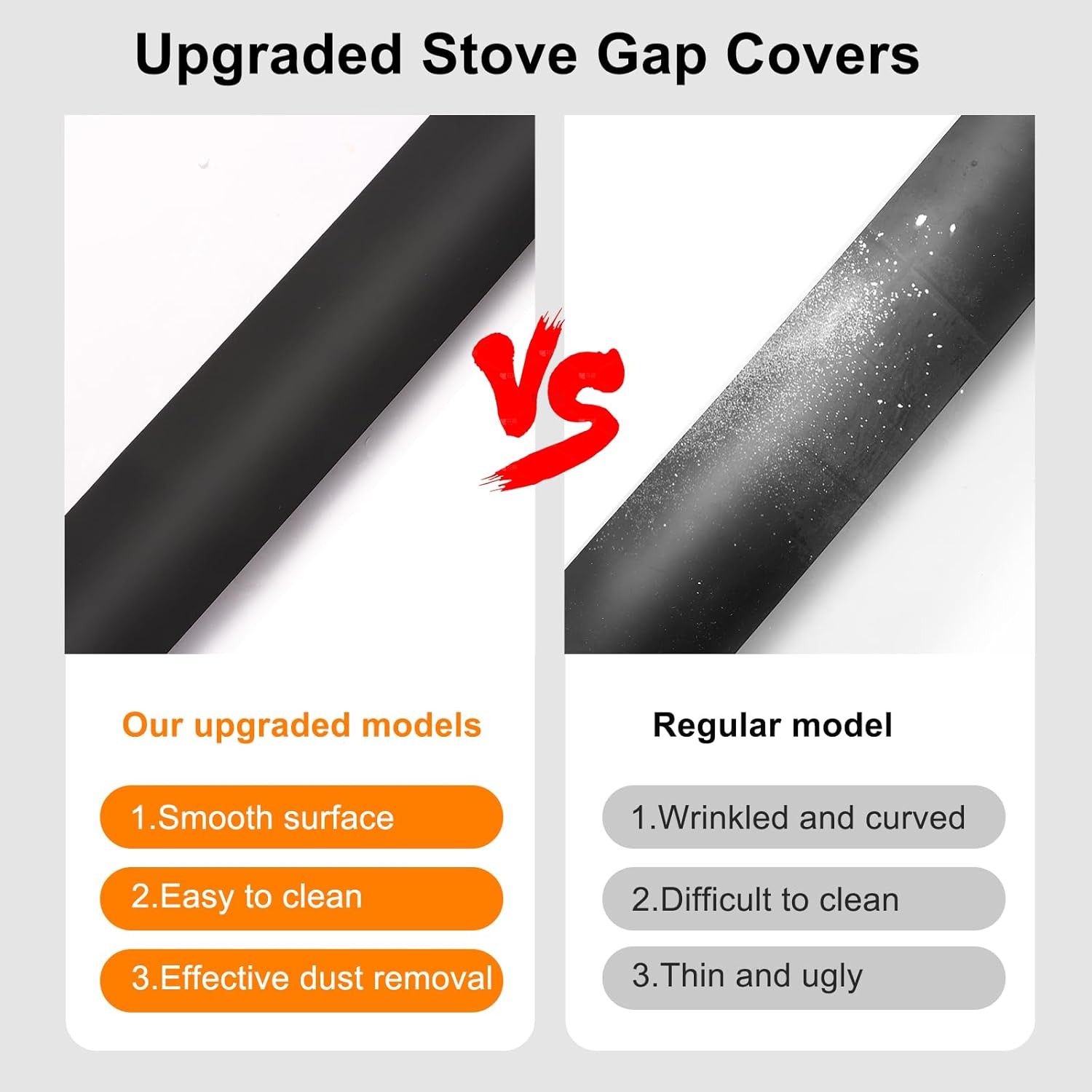 Silicone Stove Gap Cover, 25 inch 2 Pack Kitchen Stove Side Guards，Easy to Clean