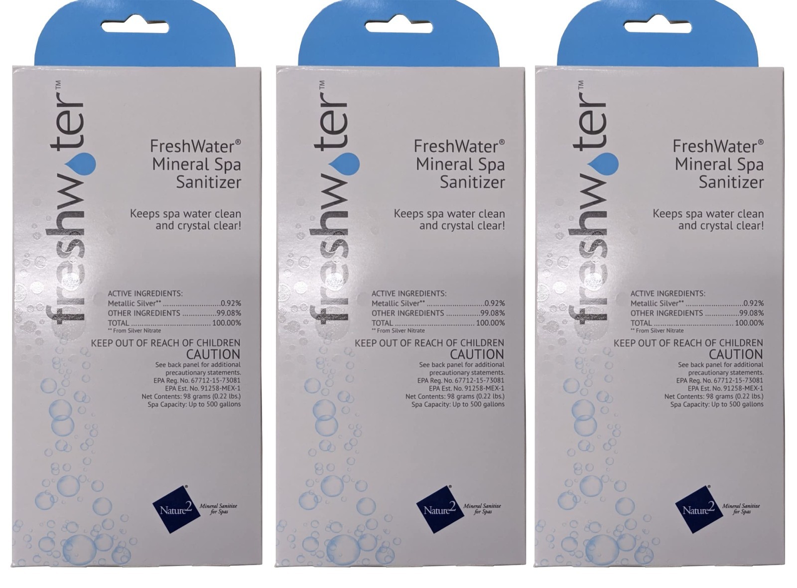 FreshWater Hot Spring Spas Ag+ Continuous Silver Ion Sanitizer 80010 -3 Pack