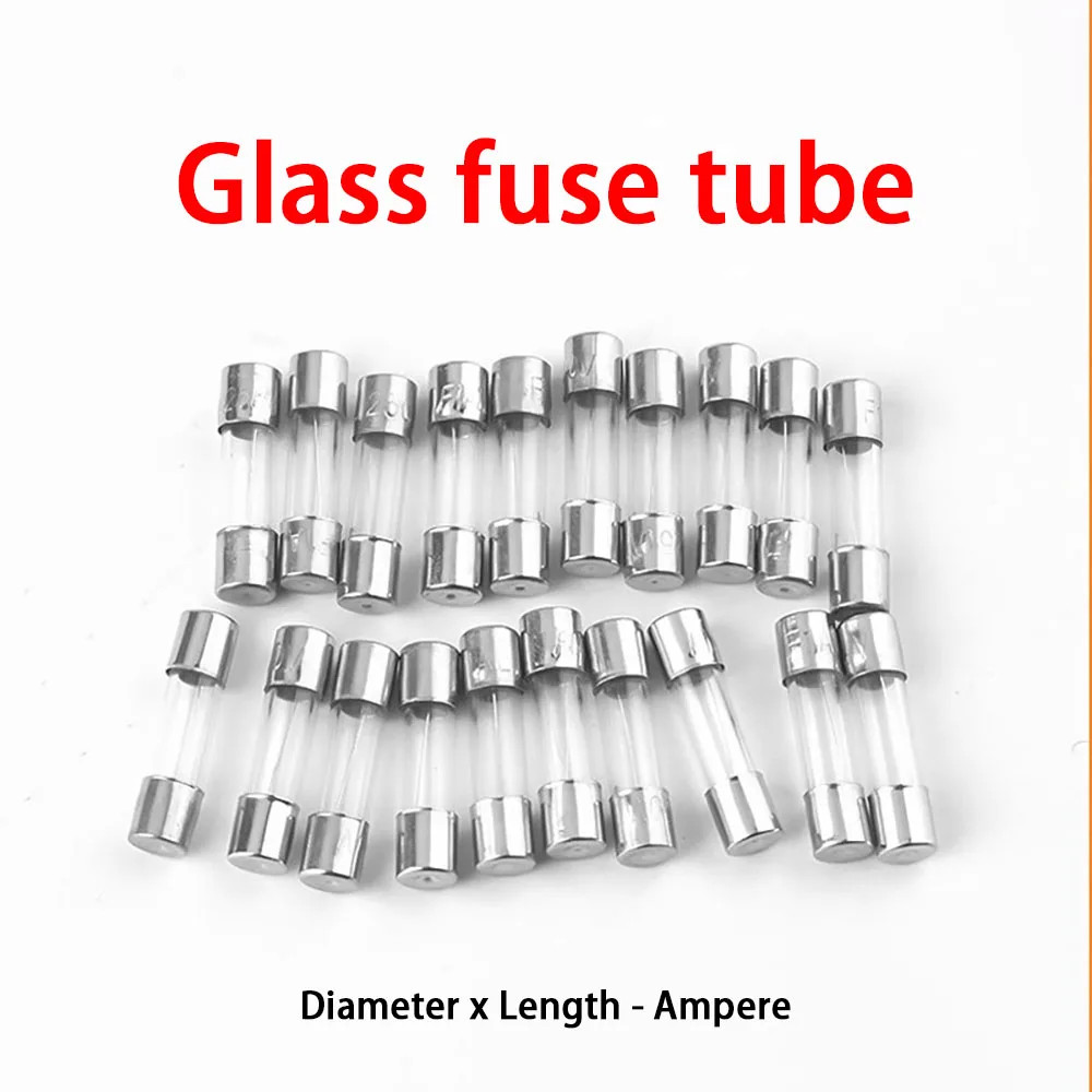 9pcs 5x20mm Glass fuse tube 0.1A 0.2A 0.25A 0.5A 1A 1.5A 2A 3.15A 6.3A 7A 8A 30A