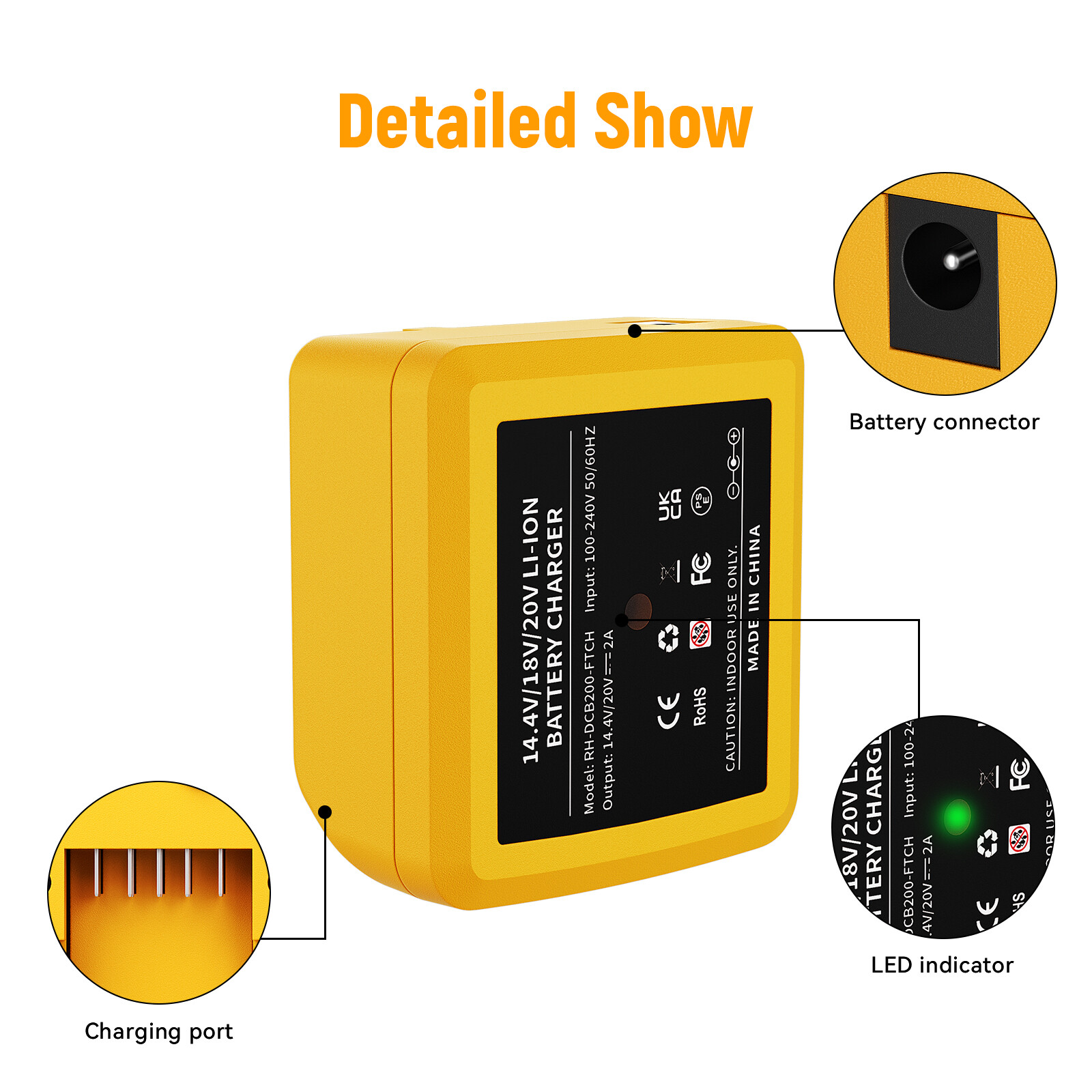 Replacement Battery Charger For Dewalt 20V 20 Volt Max Lithium Ion DCB112 DCB102