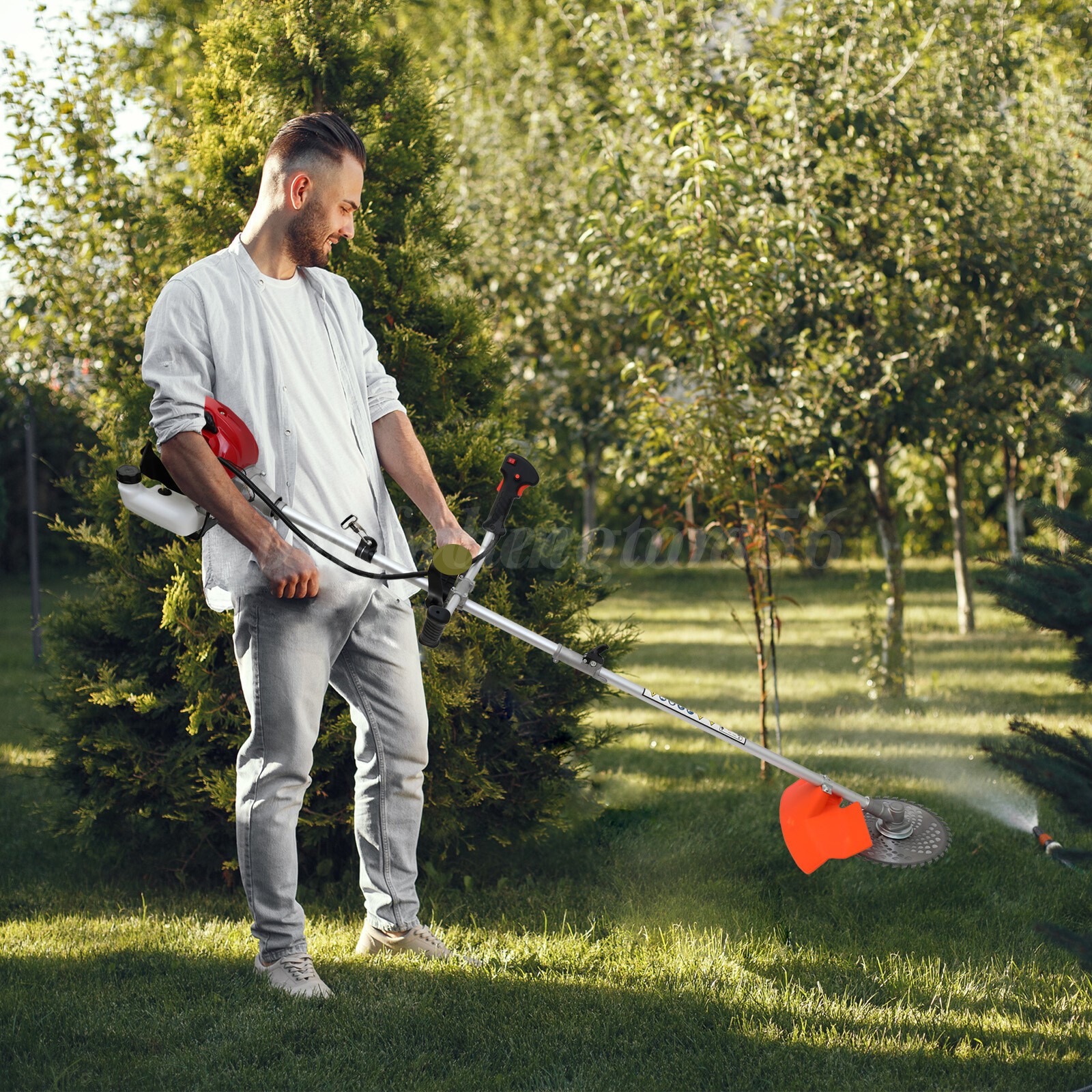 52cc 2-Cycle Gas Grass String Trimmer Straight Shaft Gas Weed Eater Lawn Mower
