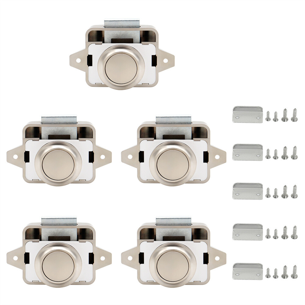 5PCS Push Button Cabinet Latch for RV Camper / Motor home Cupboard Caravan Lock