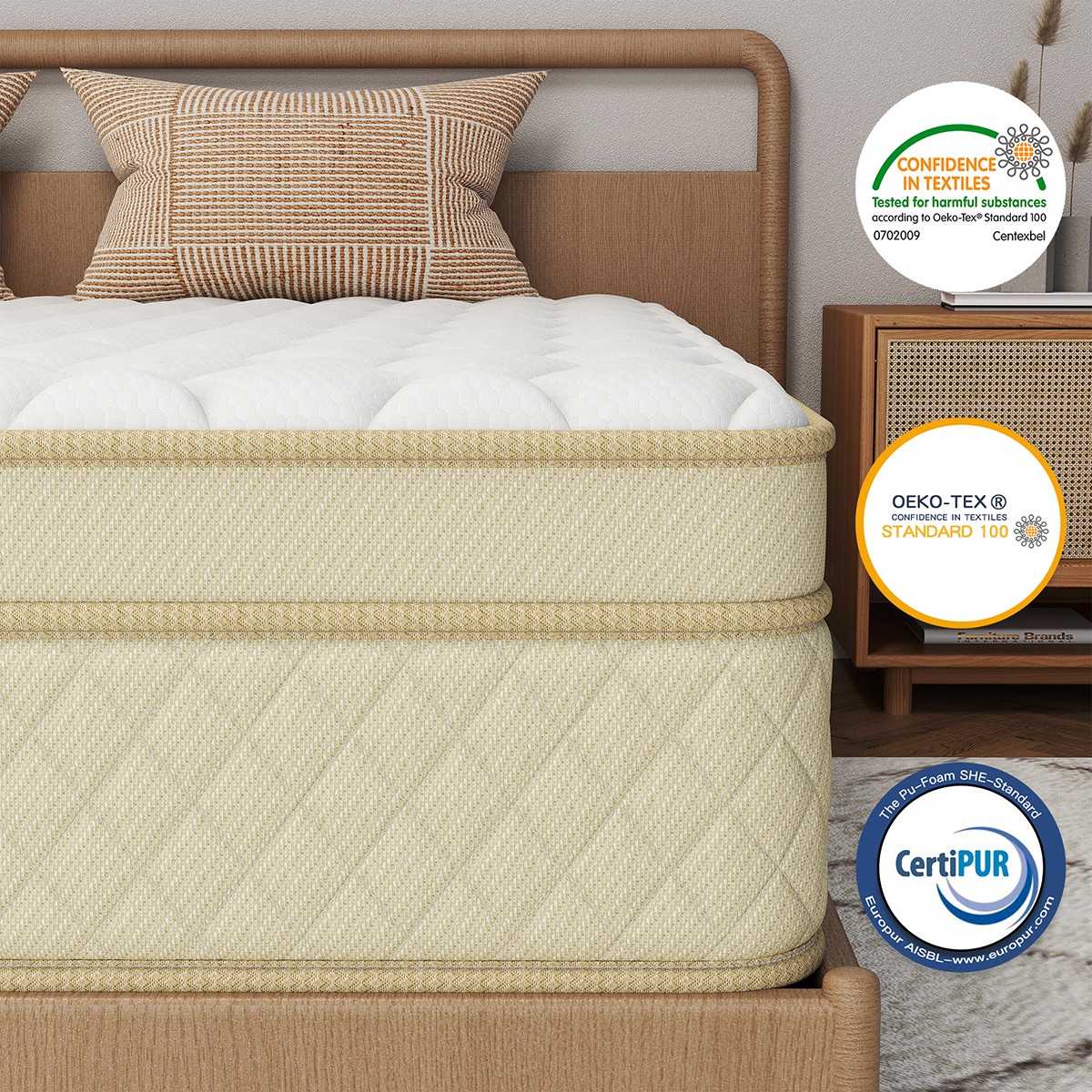 14 Inch Queen Size Mattress Gel Memory Foam Hybrid Pocket Spring In A Box