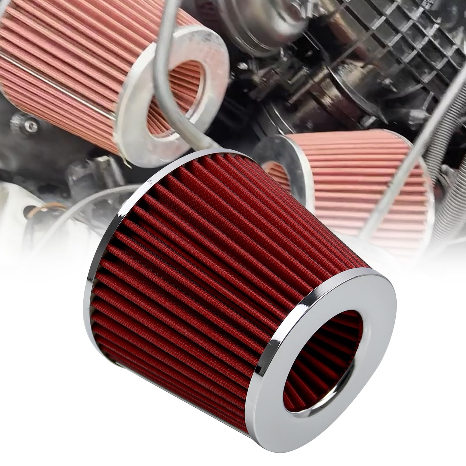 Air Filter Cleaner 63mm 2.5 in High Flow Round Tapered Cone Cool Intake