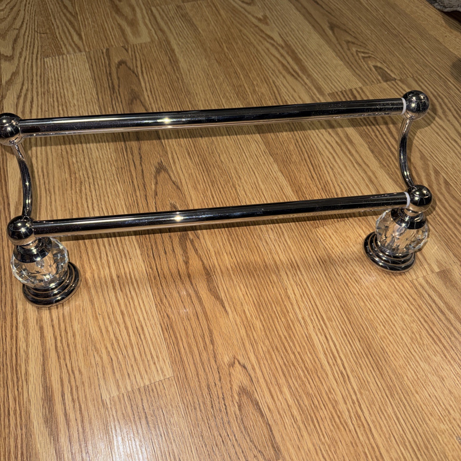 Wincase Chrome Towel Bar Adjustable Double Towel Holder Silver Crystal Bathroom