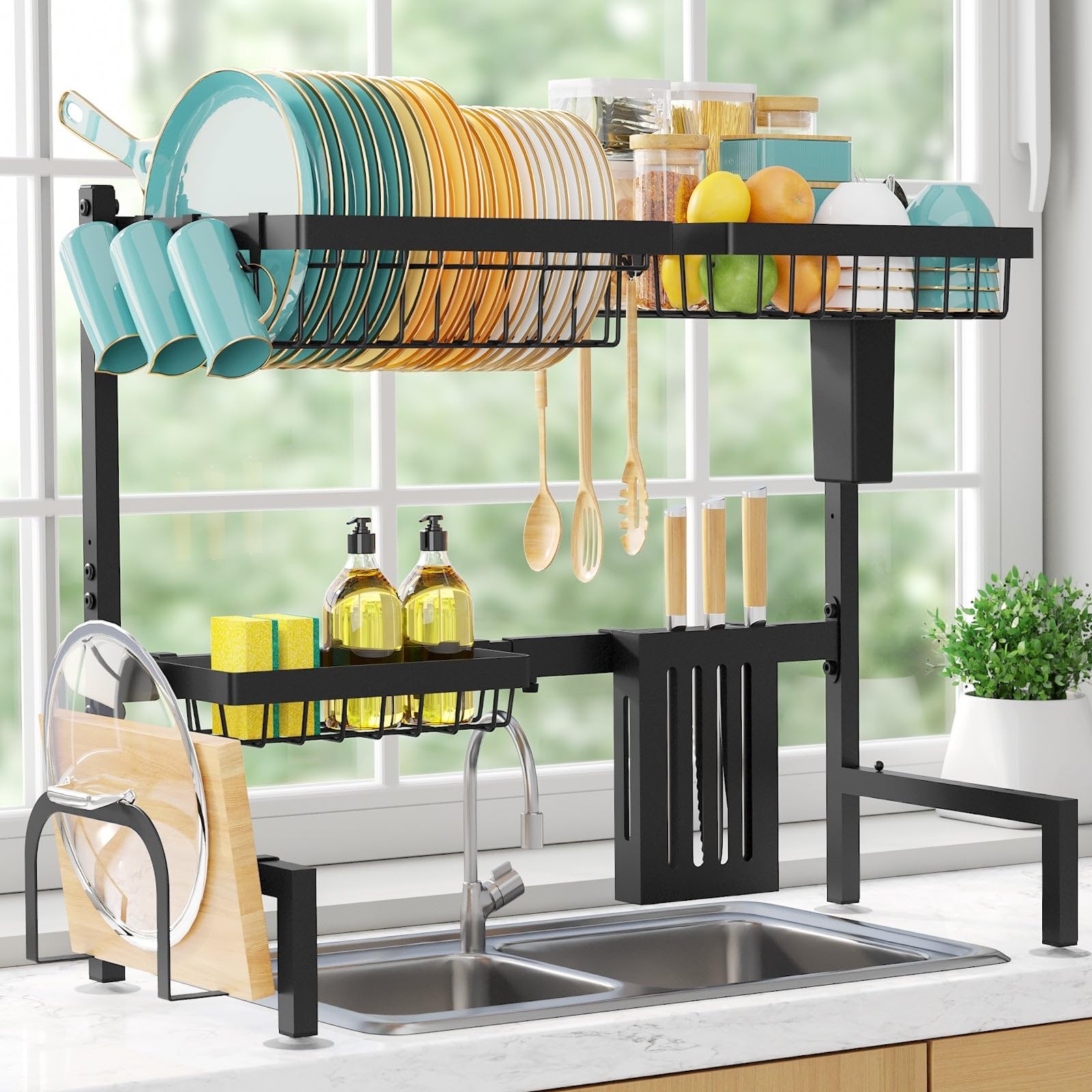 Dish Drying Rack Large Over The Sink Dish Drainer Drying Rack Kitchen Organizers