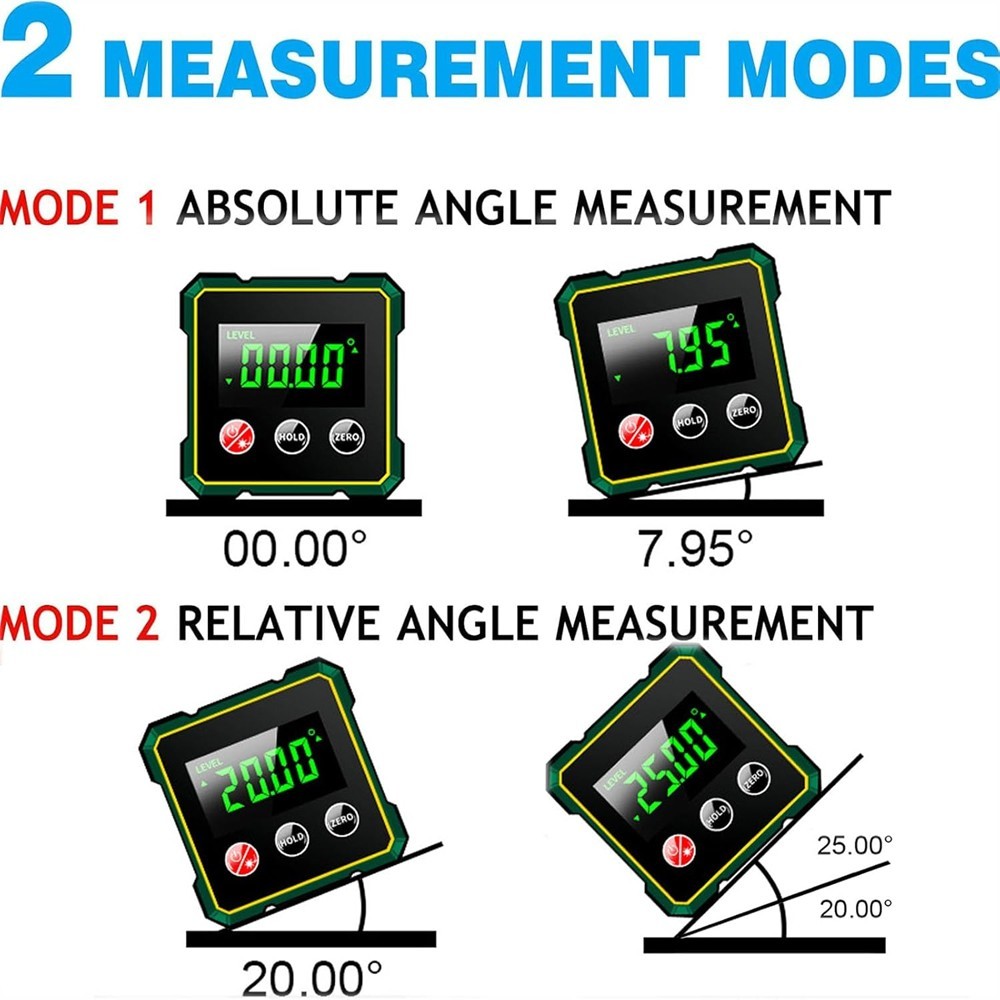 Digital Angle Finder with Electronic Laser 4-side Strong Magnetic Angle Gauge