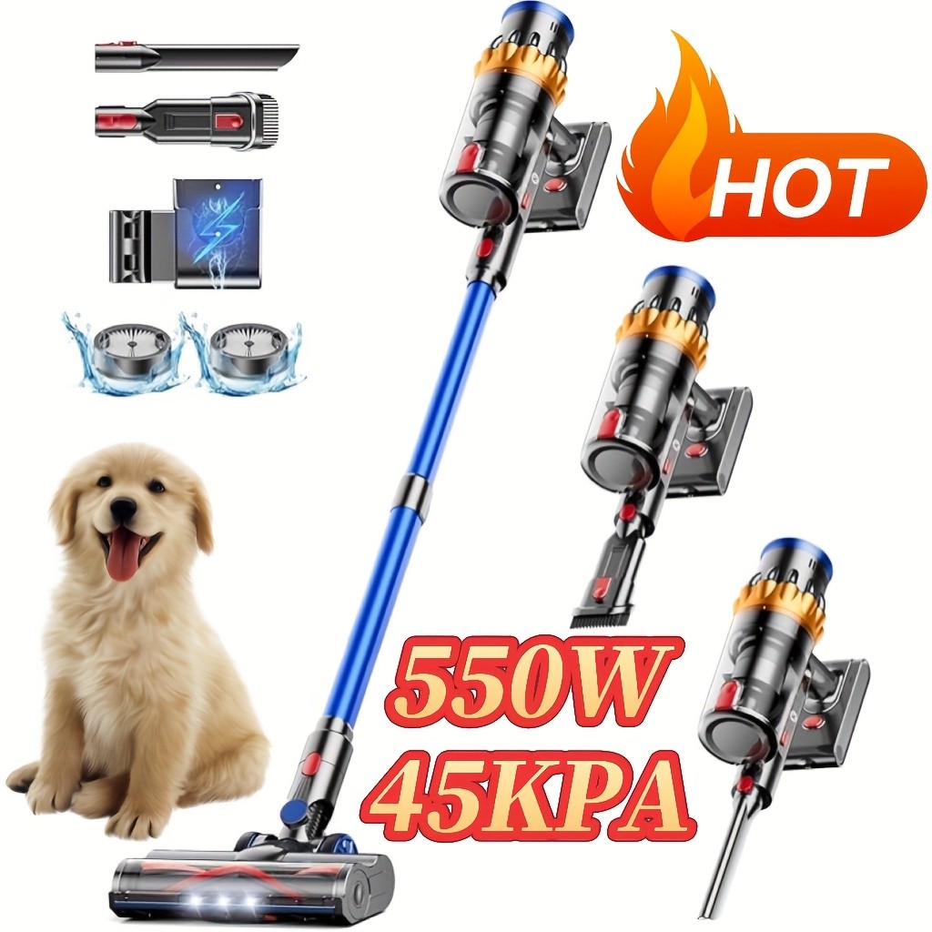 Cordless Vacuum Cleaner 550W Max 45kpa Brushless Motor 65min Runtime HEPA V28