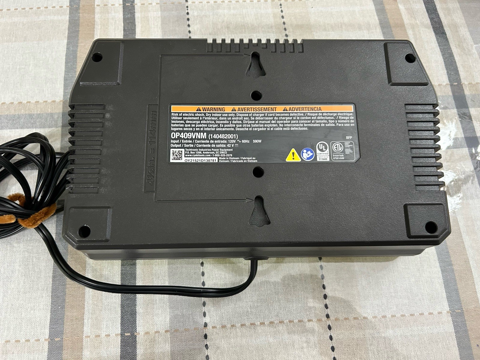 Ryobi 40V Lithium Battery Dual Ports- Energup 2 Port OP401 Quick Charger