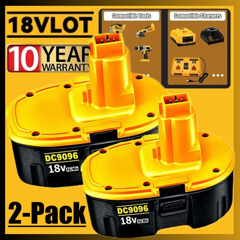 2Pack 18V XRP Battery &Charger for DEWALT DC9096-2 DW9095 DW9096 DC9098 DC9099