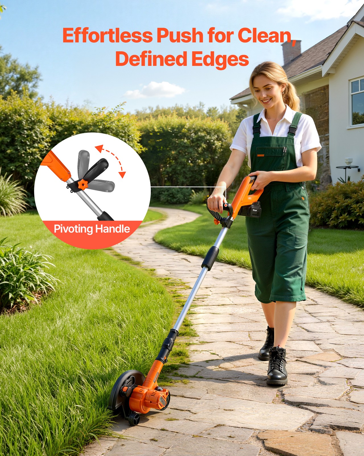 VEVOR Lawn Edger Battery Powered Cordless Edger Lawn Tool 8.8-inch Blade Length