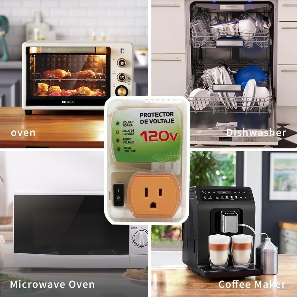 120V US Plug Surge Voltage Protector Power Sockets Refrigerator Appliance Home