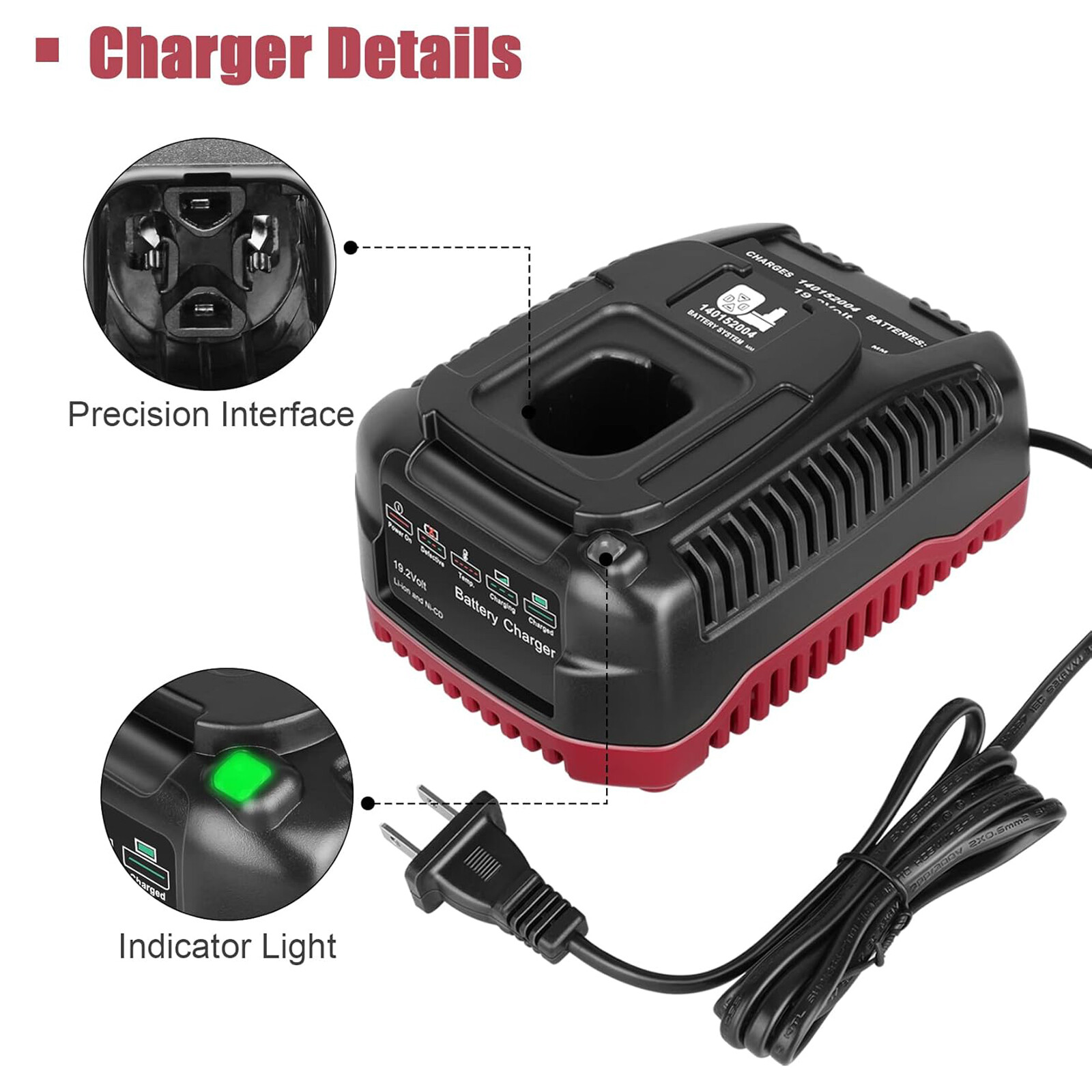 2 Pack 19.2V 6.0Ah Battery + Charger Kit for Craftsman C3 19.2 Volt Batteries