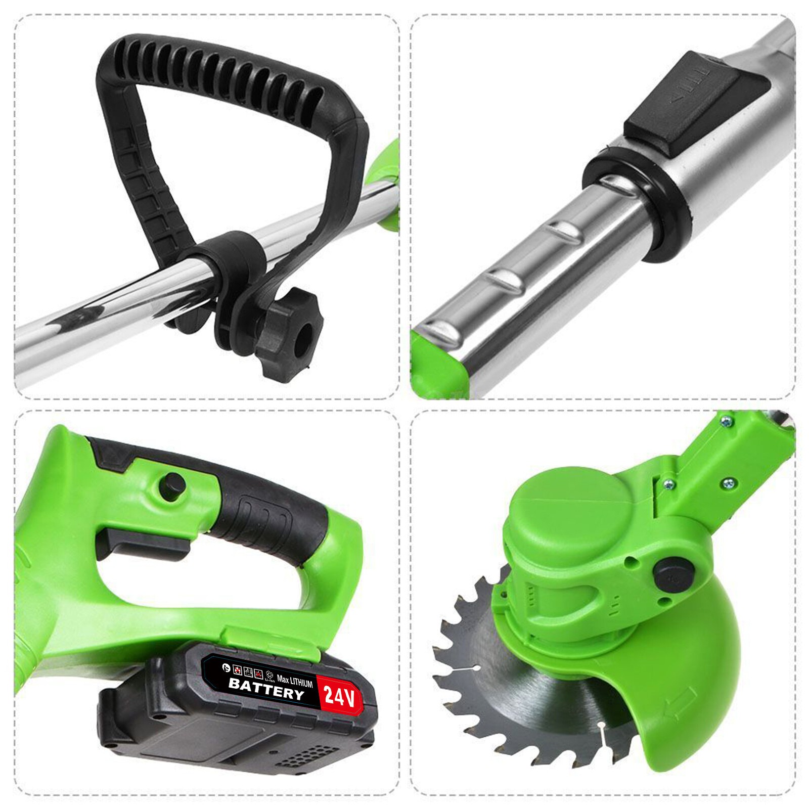 Electric Cordless Grass String Trimmer Lawn Edger Weed Wacker Cutter w/ Battery