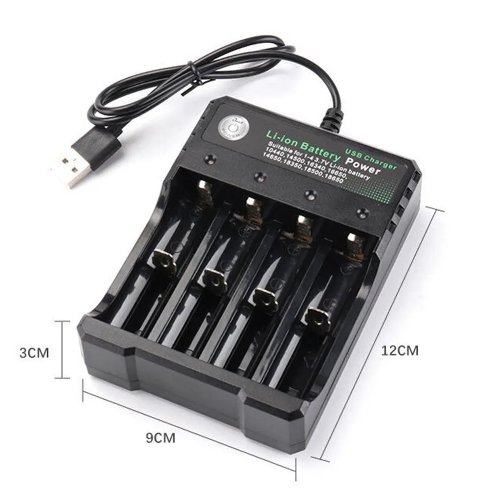 18650 Battery Charger 1/2/4 Slots Dual 18650 Charging 3.7V Rechargeable Lithium