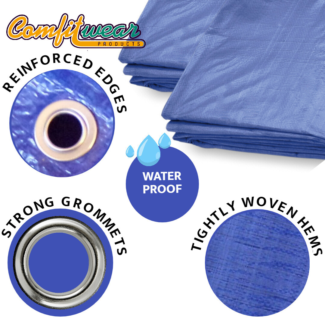 COMFITWEAR Standard Poly Tarp Reinforced Edge Grommet Multi-Purpose Tarp