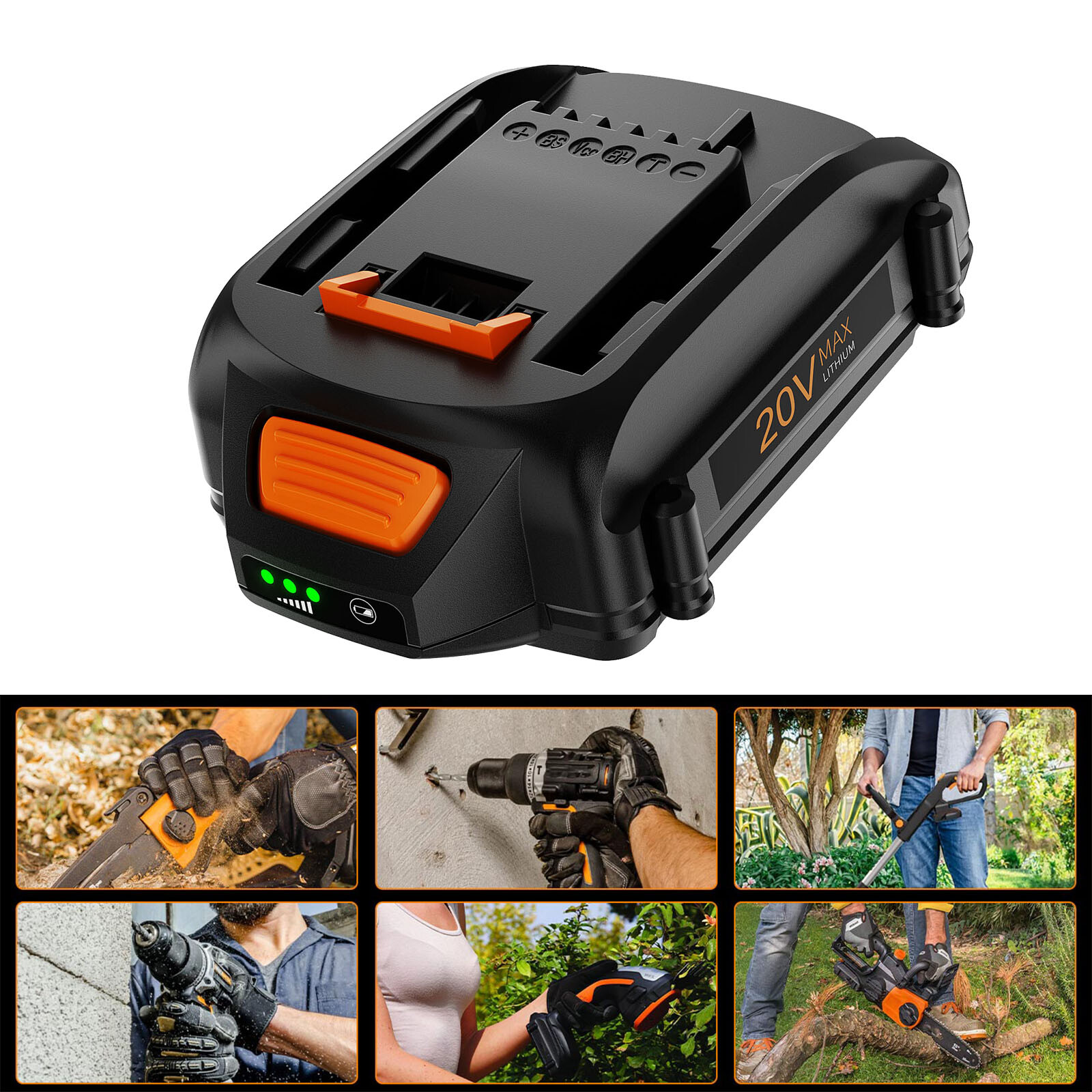 Pack For WORX 20V MAX Extend Lithium Battery 20 Volt WA3520 WA3525 WA3575 WG155