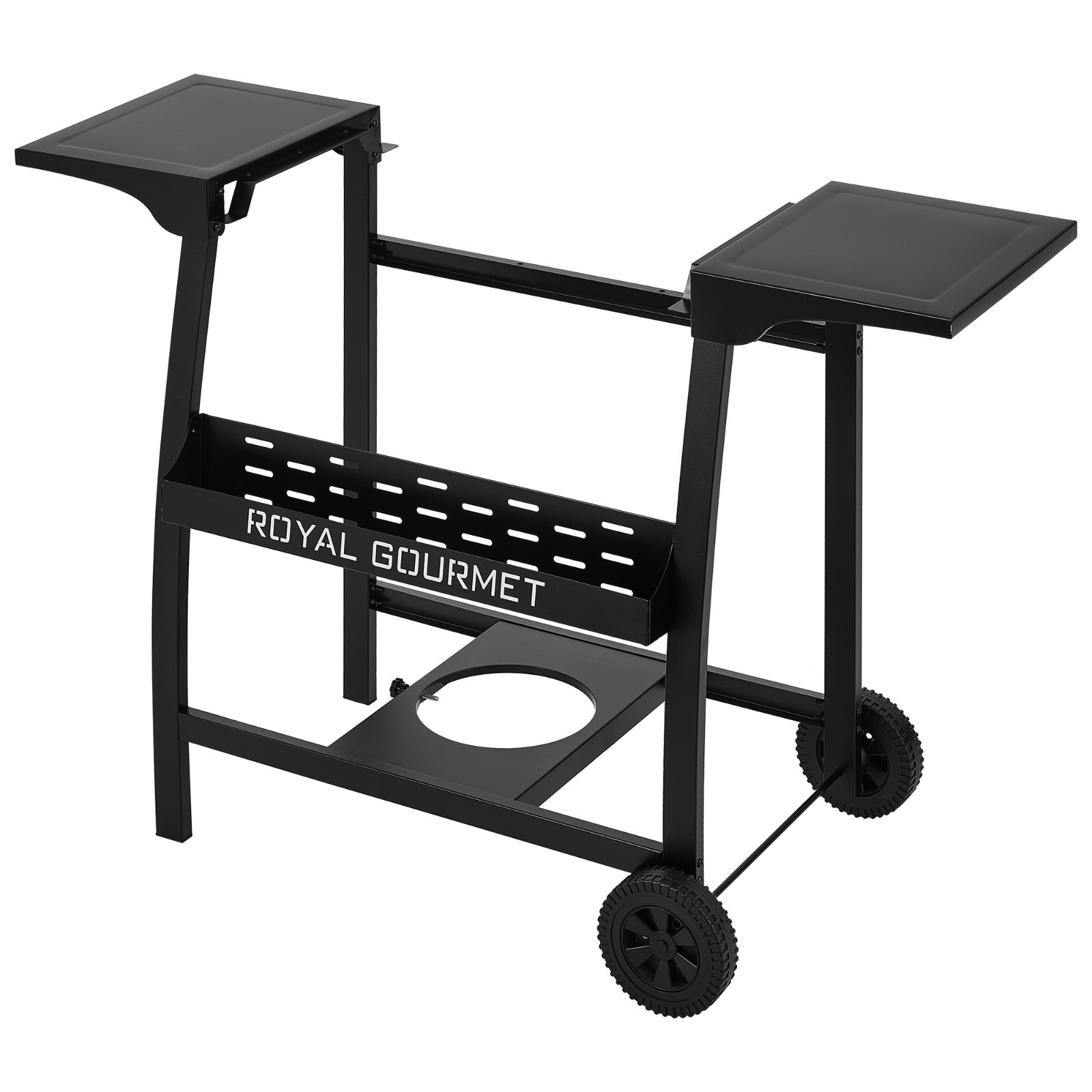 Royal Gourmet Tabletop Griddle Stand with Basket and Side Shelves, Black