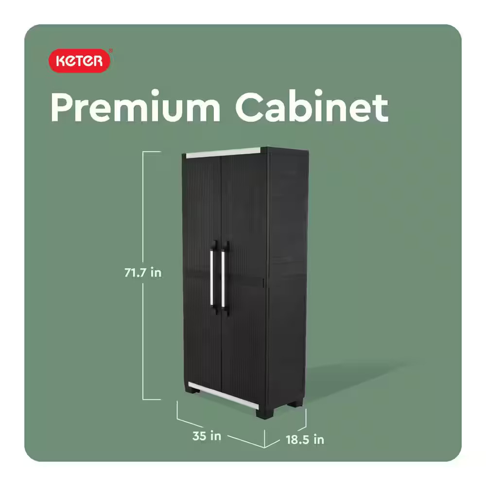 Premium One 35 In. W X 71.7 In. H. X 18.5 In. D 5-Shelf Resin Freestanding Cabin