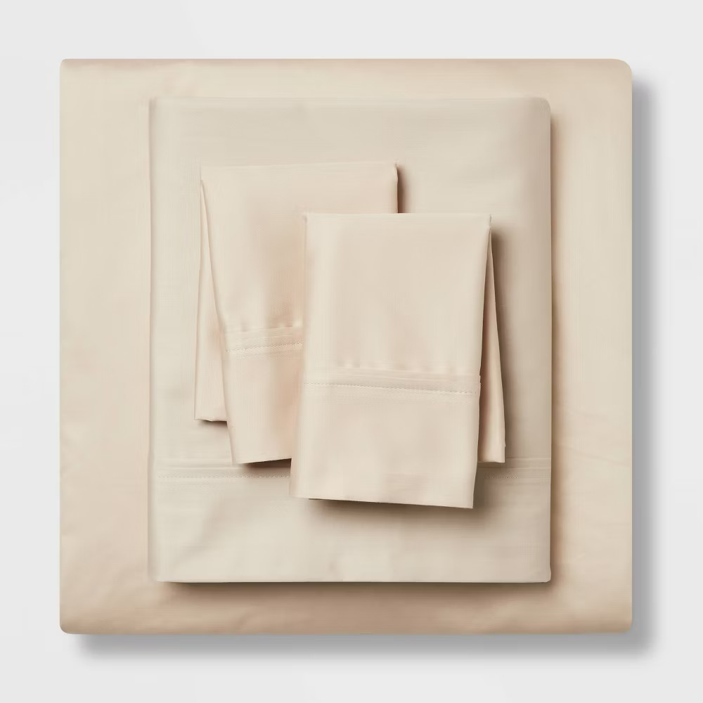 Threshold 400 Thread Count Cotton Sateen 4-Piece Sheet Set Luxurious