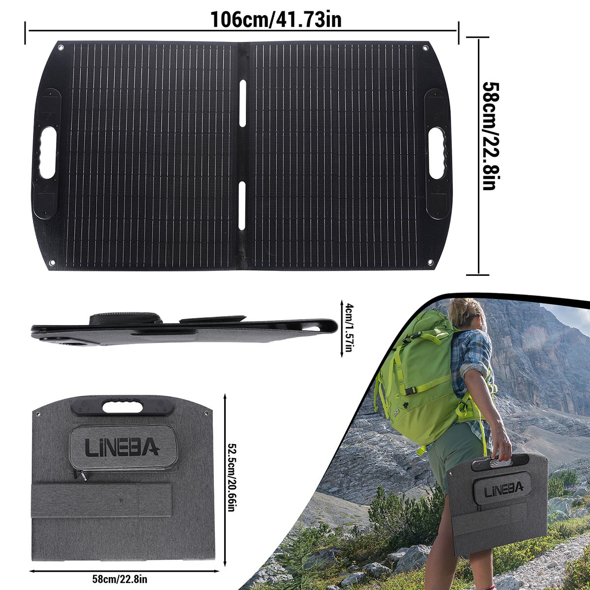 200W Solar Panel Blanket Portable Solar Suitcase Foldable for Power Station RV