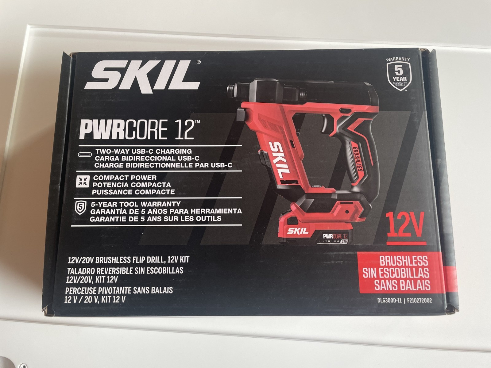 SKIL 12V / 20V PWRCORE Brushless Flip Drill – New in Box – Tool only.
