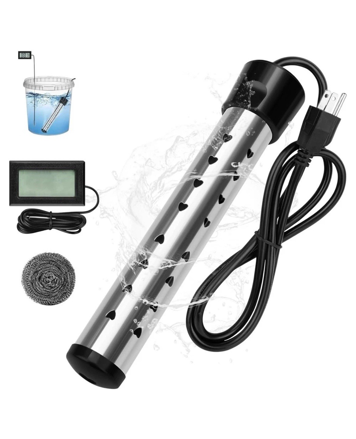 2000W Immersion Water Heater,Submersible Portable Electric Heaters 110V Us New