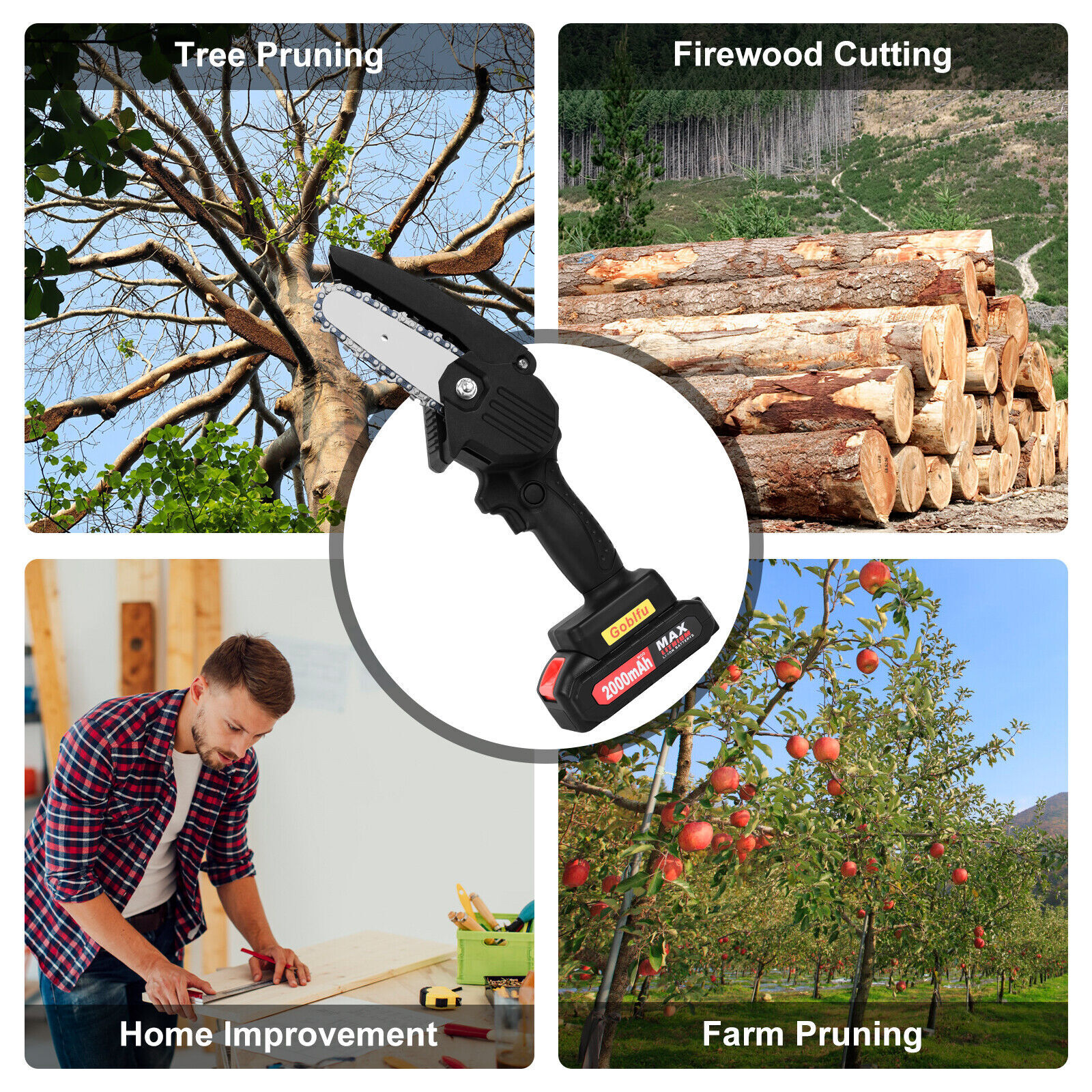 Mini Chainsaw 6 Inch Cordless Handheld Chainsaw Electric Chainsaw Tree Trimmer