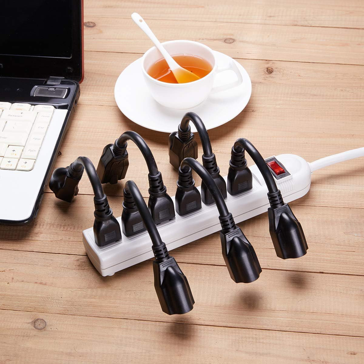 [ETL Listed] Short Power Extension Cord Outlet Saver, 16AWG/13A, 3 Prong