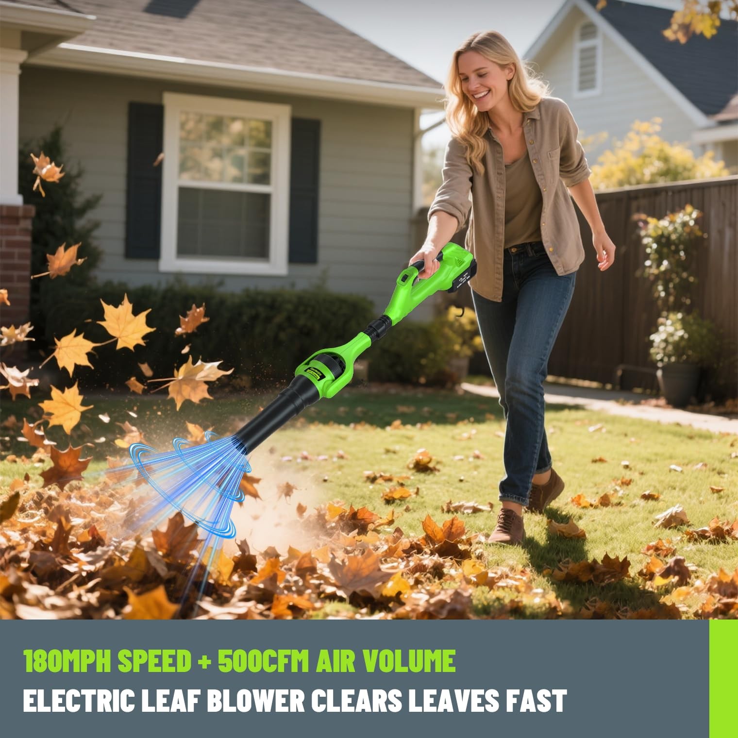 Leaf Blower Cordless,21V | 49″ Electric Leaf Blower with 2 x 3.0Ah Batteries …