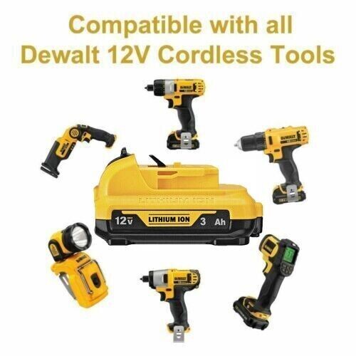 2X 3.0Ah 12 Volt Lithium-Ion Battery Replacement For Dewalt DCB127 DCB120 DCB101