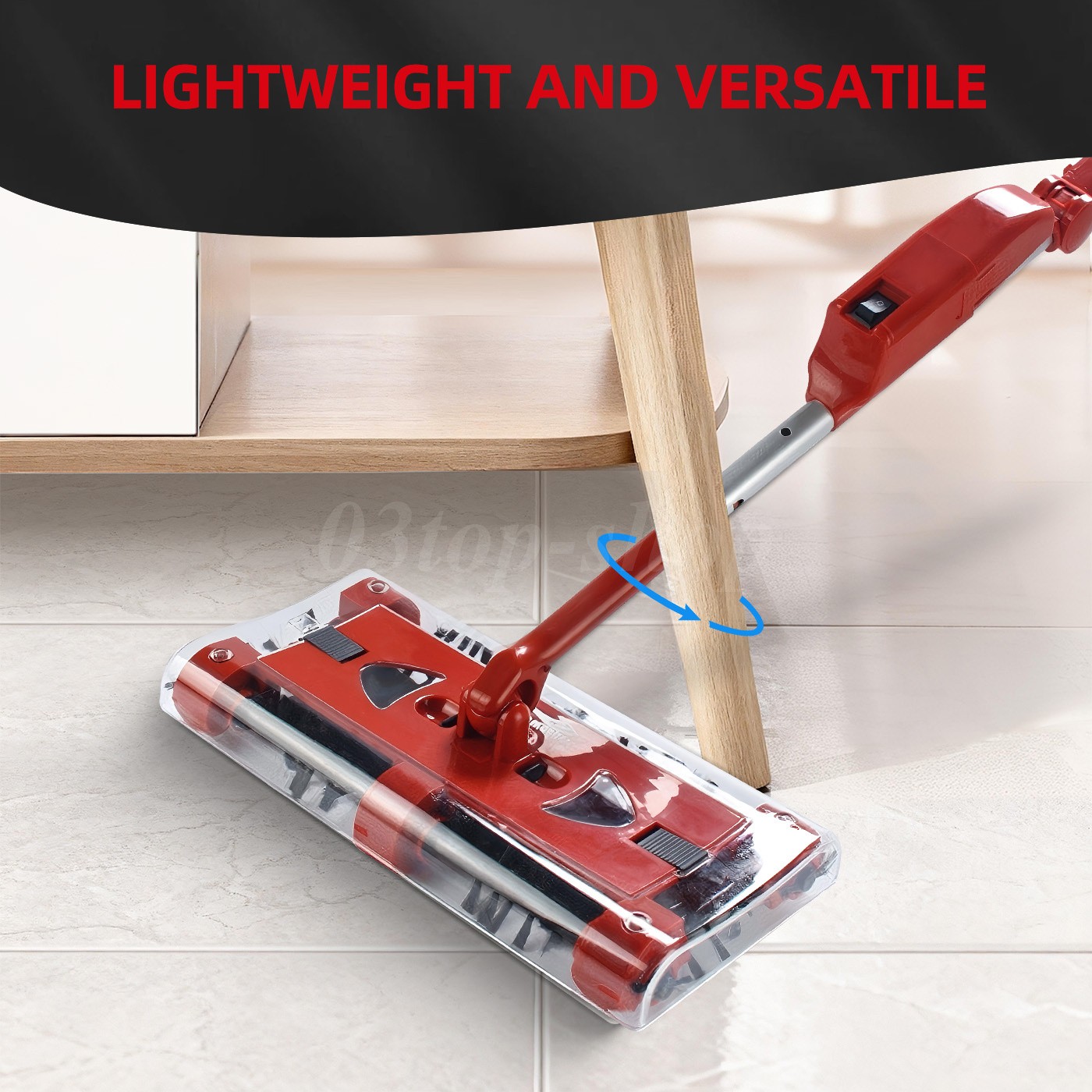 Swivel Sweeper Cordless Vacuum Lightweight 4000 RPM 360 Swivel Rechargeable Quad