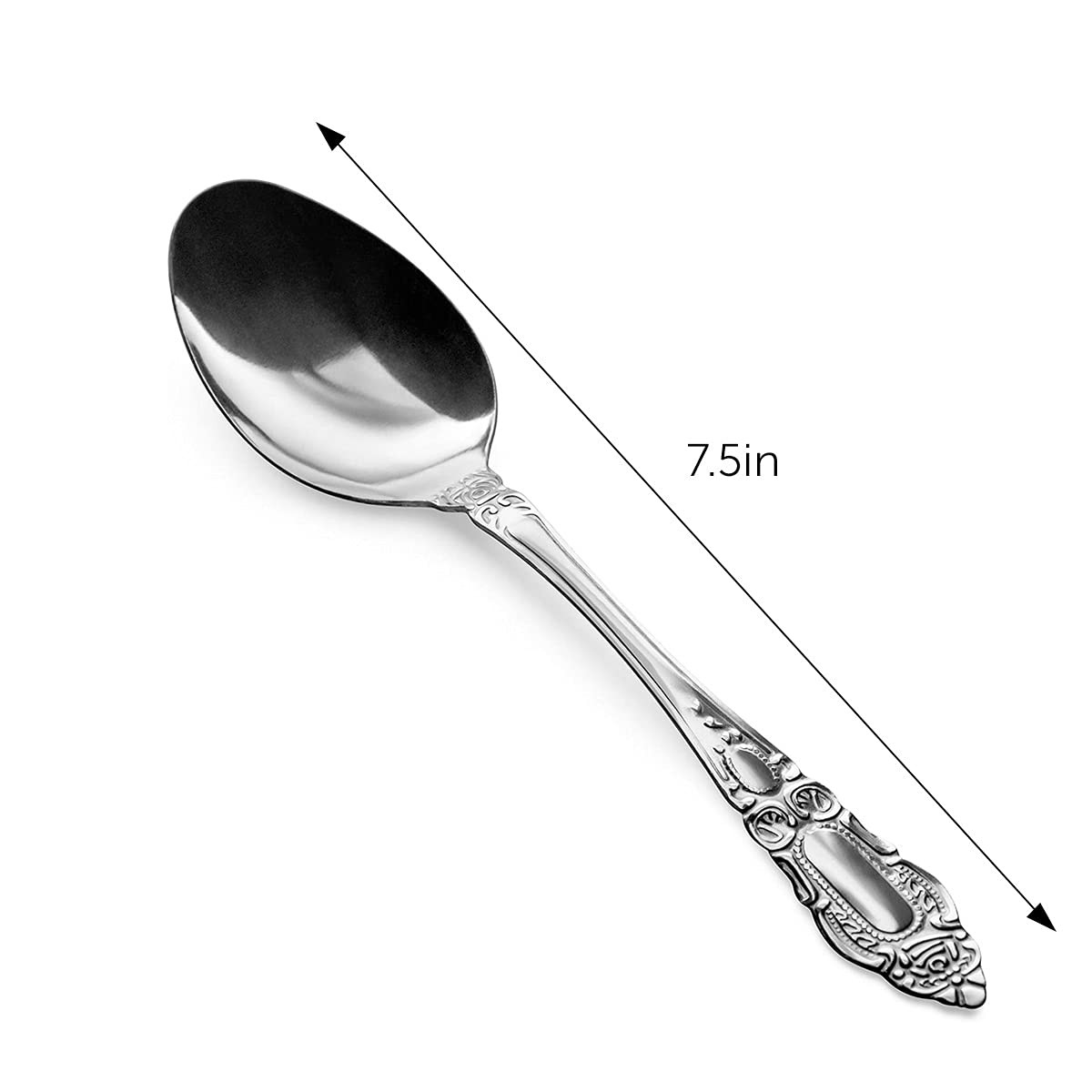 12 Pcs Stainless Steel Dinner Spoon Set 7.5 In Food Grade Kitchen Table Utensils