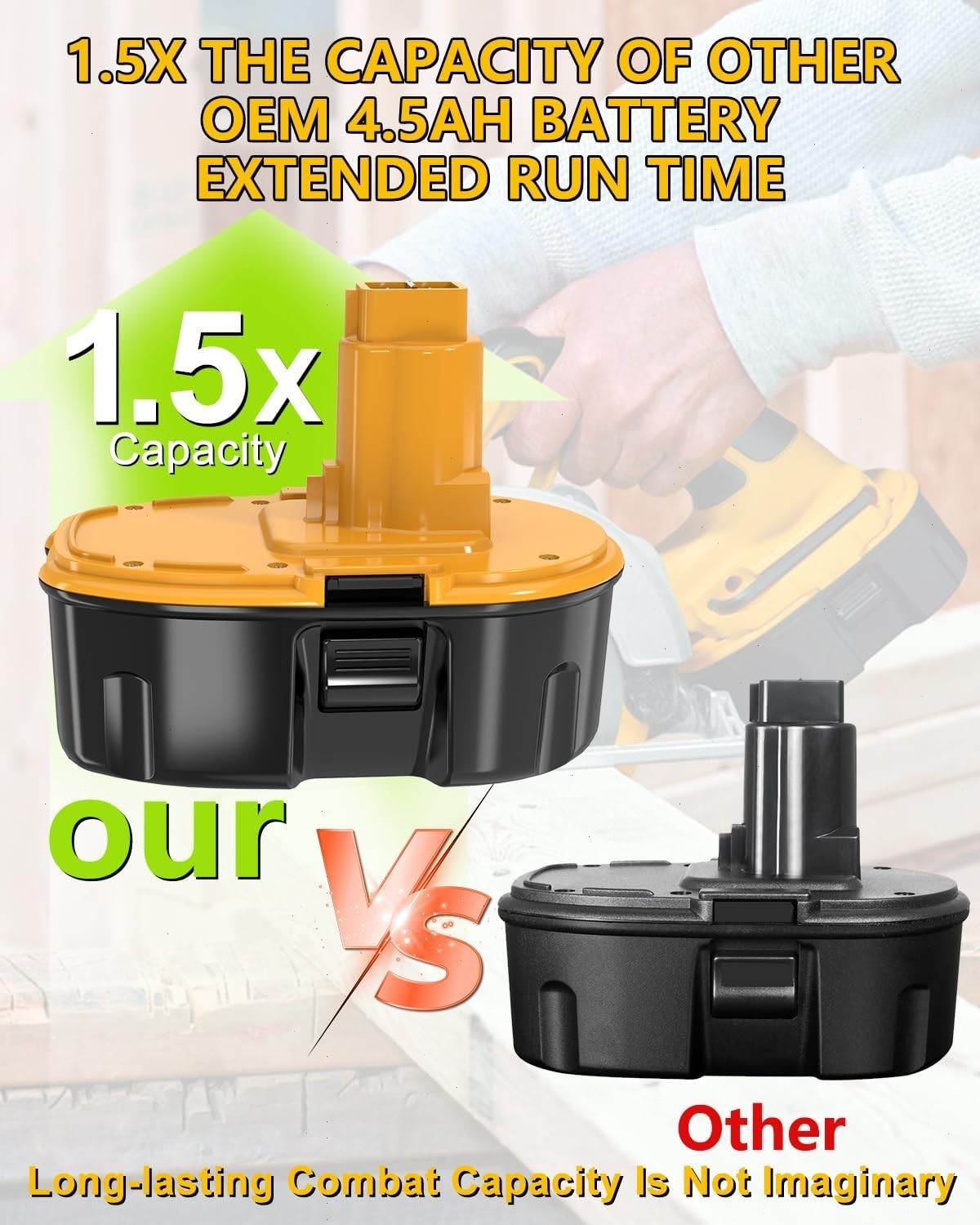 4PACK 2PACK 18V For Dewalt 18 VOLT XRP Ni-MH 7.0Ah Battery DC9099 DC9096 DC9098