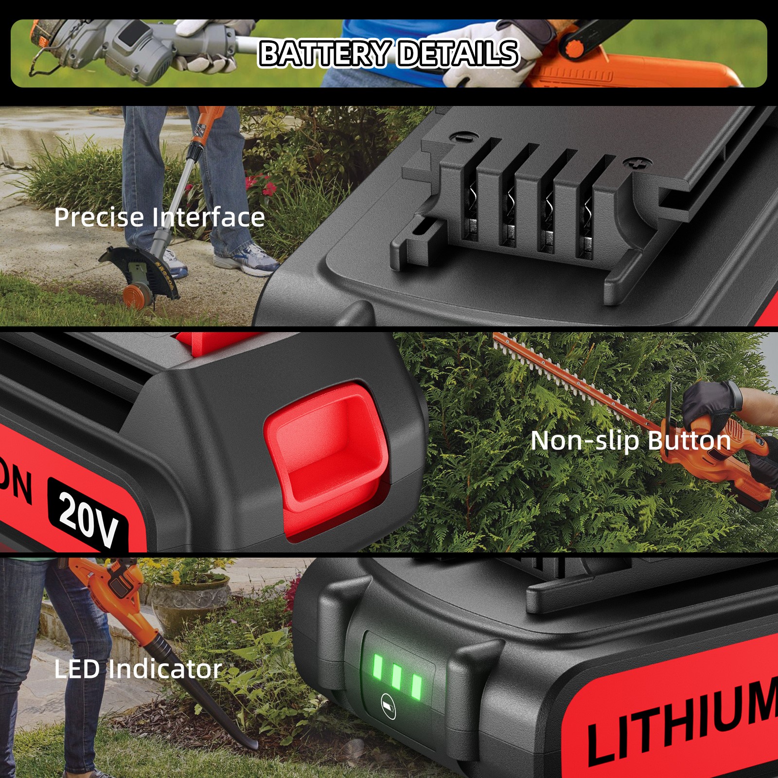 1/2PACK 20V 3.8Ah Lithium-ion Battery for BLACK DECKER 20 Volt LBXR20 LBX20 LB20