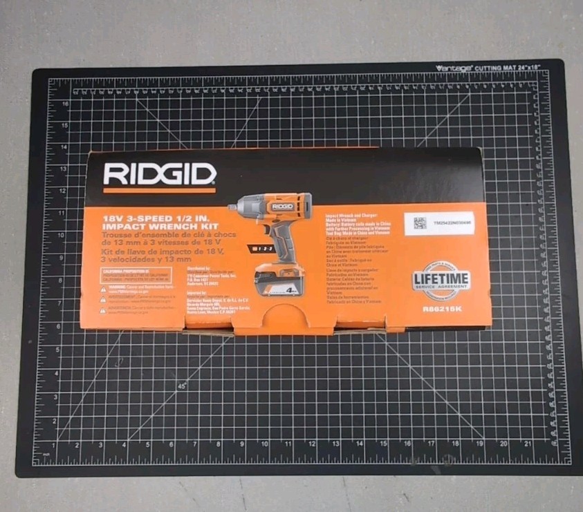 NEW IN BOX Ridgid R86215K 18V 3 Speed 1/2 in Impact Wrench Kit Battery & Charger