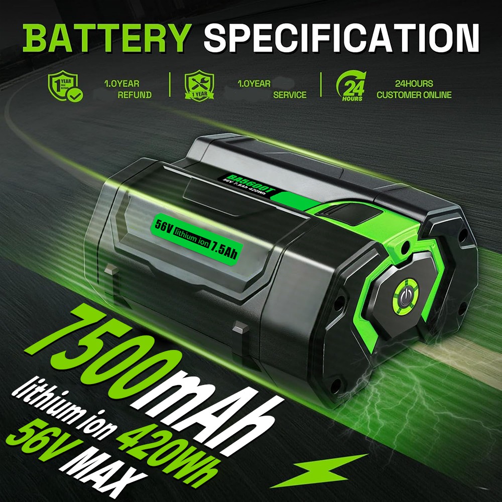 7.5Ah For EGO 56Volt Power+ Lithium-Ion BA2800T Battery BA5600T BA1400 BA4200T