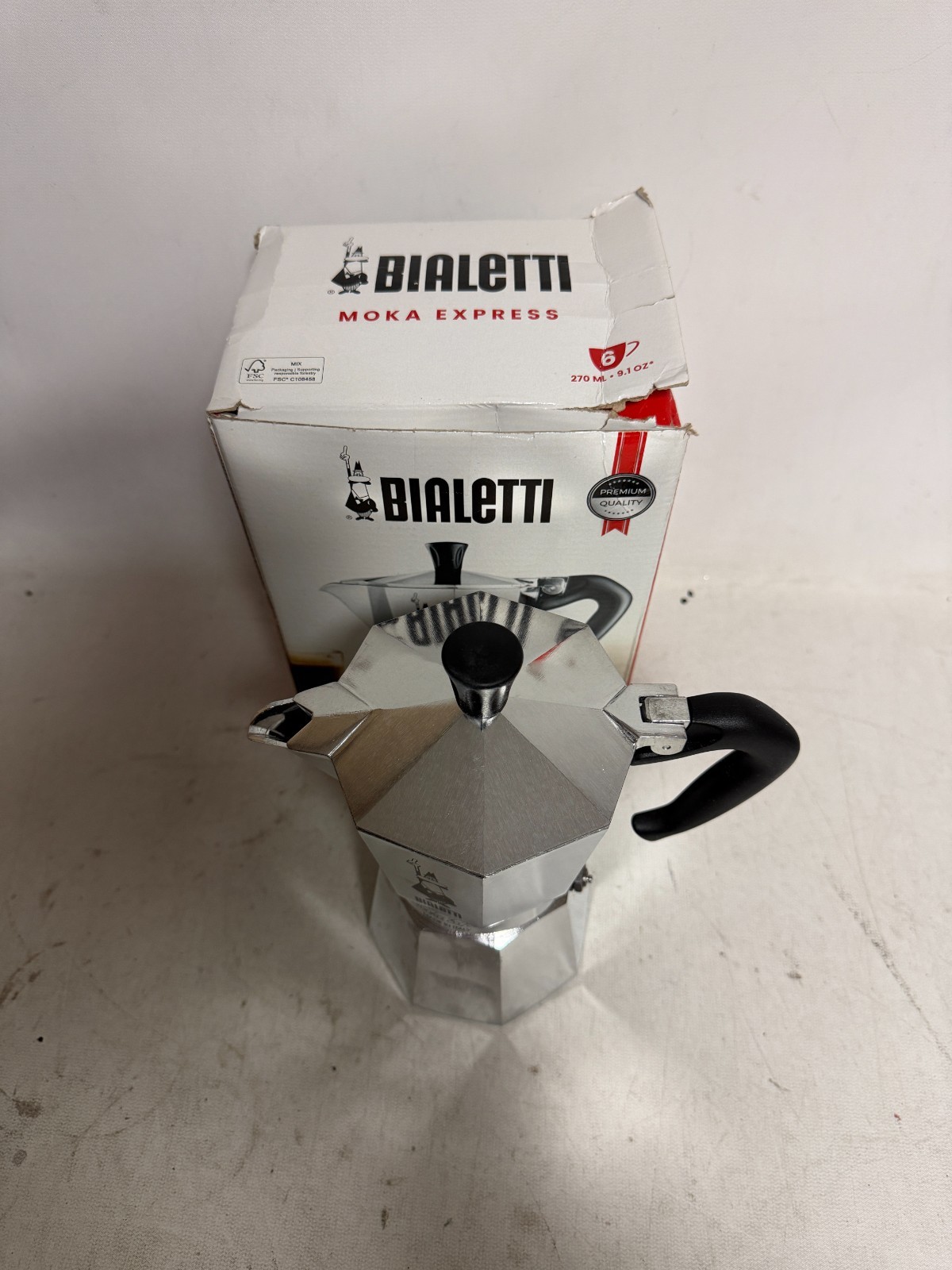 Bialetti Moka Express Coffee Maker – 6 Cup – Silver