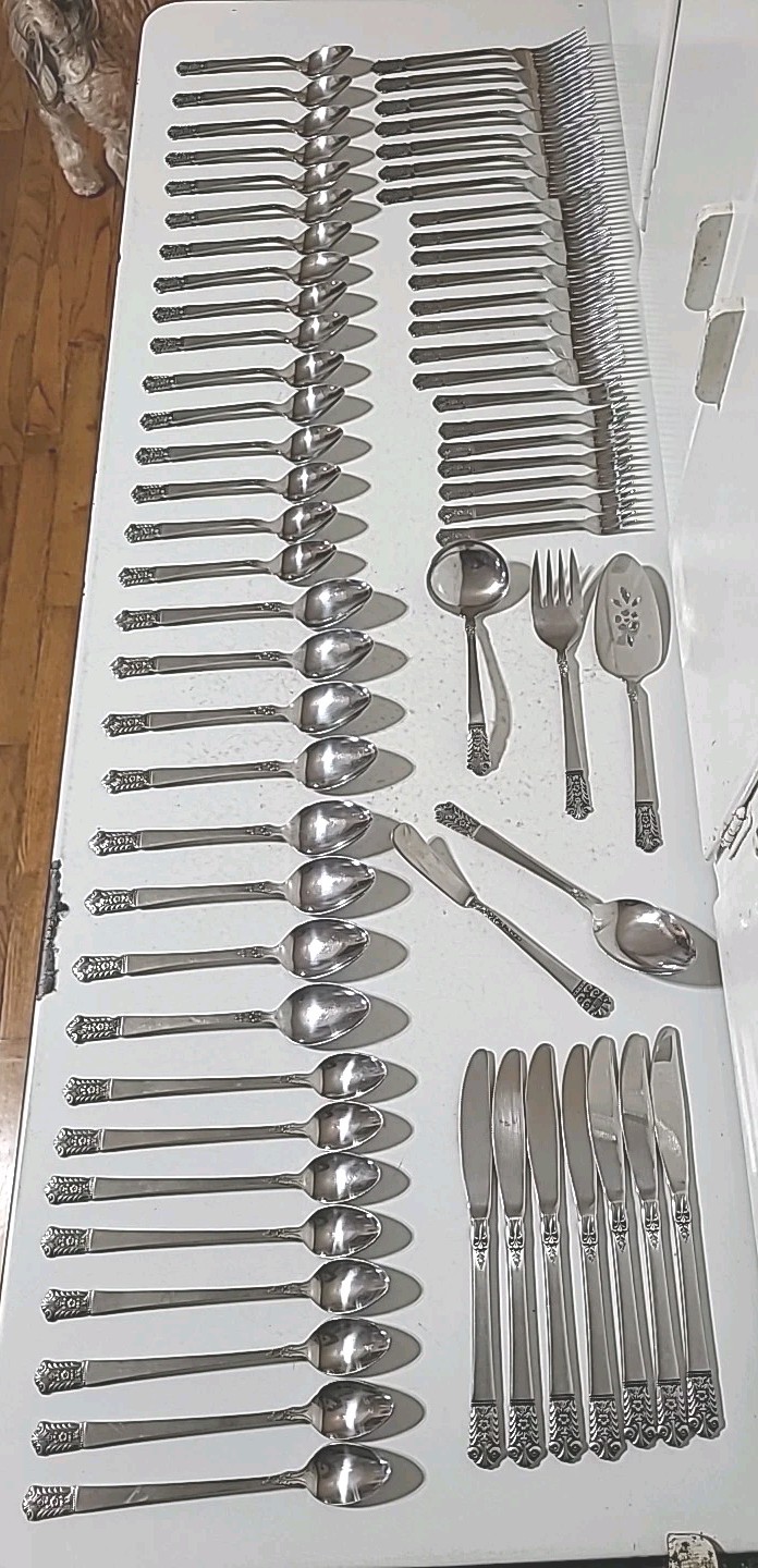 Lot of 66 pieces LIFETIME CUTLERY Stainless Flatware MCM Japan.