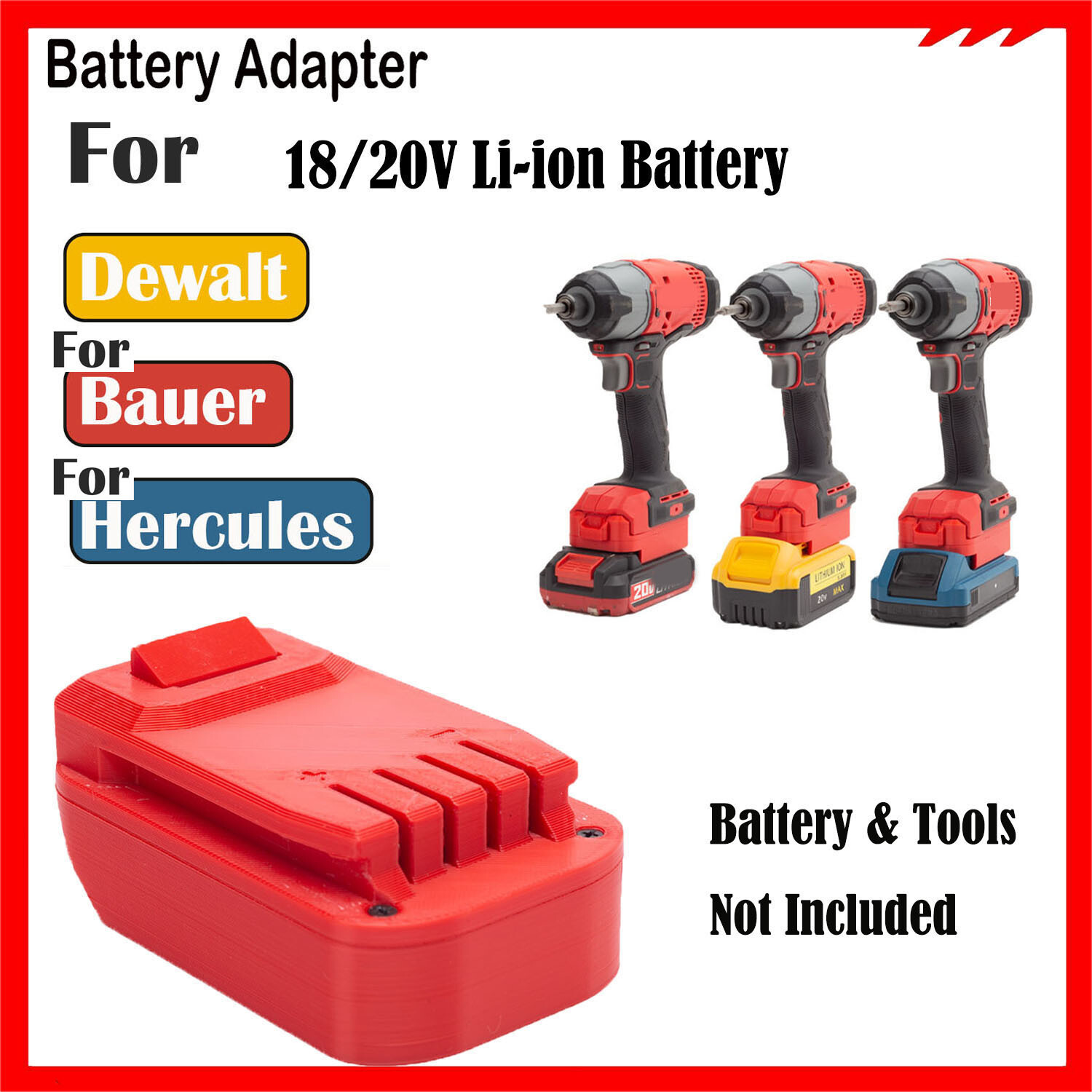 Battery Adapter For Bauer 20V Lithium Battery to Fits Craftsman V*20 20V Tools